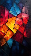 Wall Mural - Abstract Geometric Pattern with Vibrant Colors and Painted Texture