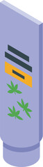 Poster - Purple tube of cream with cannabis leaves containing medical cannabis for treating patients