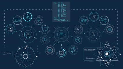 Wall Mural - infographics about ai-powered workflow automation in animated schema.