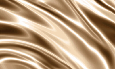 Wall Mural - Abstract liquid gold silk texture background design with smooth waves.