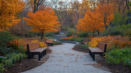 Wall Mural - Autumnal Park Pathway