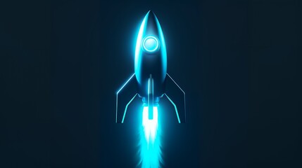 Wall Mural - digital rockets launch into outer space. boosting and taking off career concepts. abstract spaceship