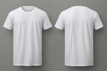 Two front back views white t-shirt view shirt White male t shirt