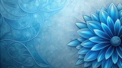 Canvas Print - Abstract blue flower drawing on wallpaper background, Blue, Abstract, Flower, Drawing, Wallpaper, Background, Artistic, Creative