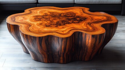 Wall Mural - Unique Wooden Coffee Table