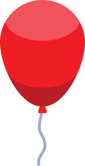 Wall Mural - Red balloon floating with helium, perfect for party decorations and celebrations