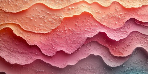 Wall Mural - Coral Pink and Lime Green Collage on Sandstone, generative ai