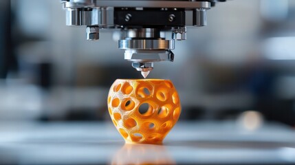 Aufkleber - A 3D printer is creating a model of a small object