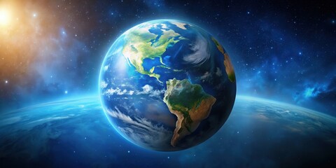 Wall Mural - earth floating in the vastness of space, planet, universe, galaxy, astronomy, exploration, stars, so