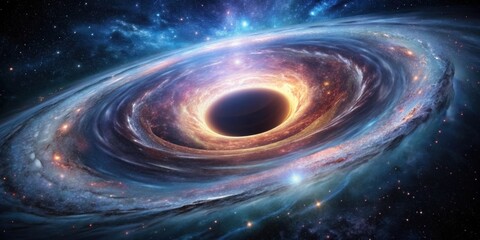 Wall Mural - a stunning image of a swirling galaxy with a massive black hole at its center , galaxies, space, sta