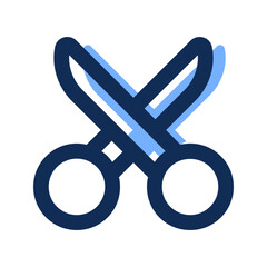 Canvas Print - scissors filled line icon