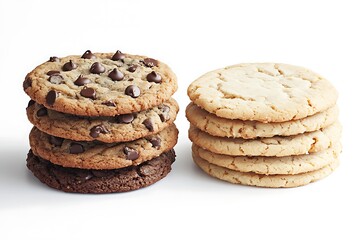 Wall Mural - Chip cookies isolated on white background