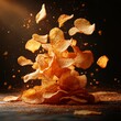 © jinna - Crispy potato chips cascading in the air isolated   151 autumn, leaf, leaves, nature, fall, water, sea, flower, food, season, blue, christmas, flowers, decoration, yellow, color, drop, orange, golden,
