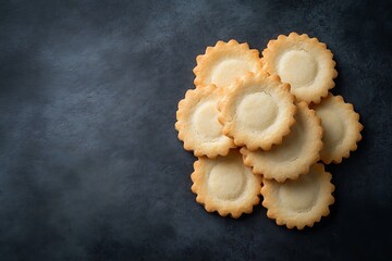 Wall Mural - Oatmeal chocolate chip cookies. Cookies crumbs. Oatmeal cookies with chocolate on a black background with sunlight.