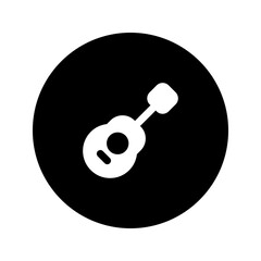 Canvas Print - guitar glyph circular icon