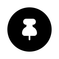 Sticker - push pin glyph circular icon