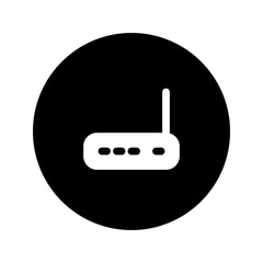 Sticker - router glyph circular icon