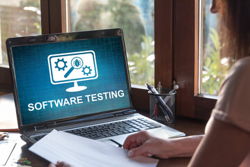 Software testing concept on a laptop screen