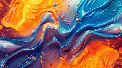 Canvas Print - Fluid Abstract Colorful Waves