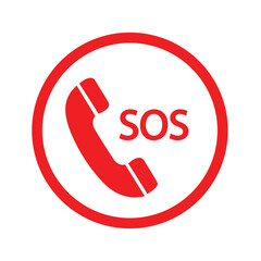 Sticker - emergency call icon vector design