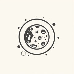 Wall Mural - hand-drawn sketch of a planet in space with surrounding stars.