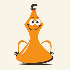 Poster - Funny orange cartoon character with a big smile.