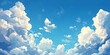 © Thanthara - Beauty of summer sky with scattering of fluffy white clouds against backdrop of bright blue. Scene exudes tranquility and making ideal for aim to evoke calm and peaceful atmosphere