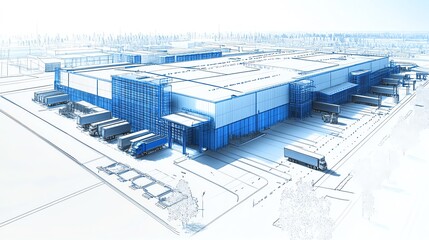 Conceptual blueprint of a distribution center that coordinates truck schedules to ensure maximum accessibility and minimize delays Truck Accessibility Schedule