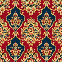 Wall Mural - Textile repeat pattern of Thai fabric patterns, seamless