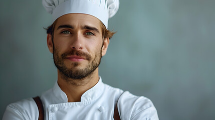 Diverse Chef Representing Culinary Profession in Neutral Studio Setting