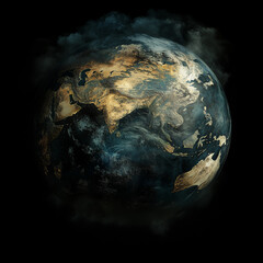 Wall Mural - earth as a globe, industrial pollution
