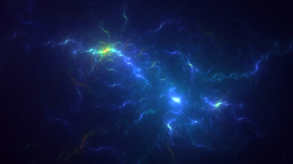 Wall Mural - 3D manual rendering abstract colorful fractal light background. Its not AI Generatd illustration.