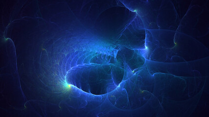 Wall Mural - 3D manual rendering abstract colorful fractal light background. Its not AI Generatd illustration.