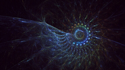 Wall Mural - 3D manual rendering abstract colorful fractal light background. Its not AI Generatd illustration.