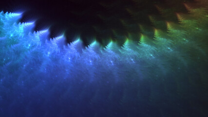 Wall Mural - 3D manual rendering abstract colorful fractal light background. Its not AI Generatd illustration.