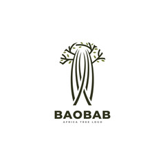 Wall Mural - Baobab tree logo icon design template flat vector