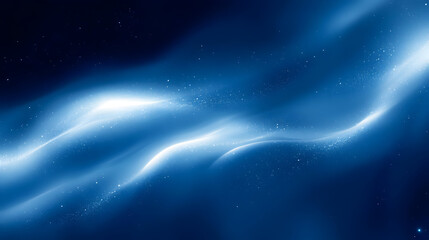 Poster - A serene blue abstract wave pattern with soft glowing effects.