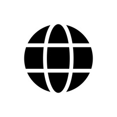 Wall Mural - earth globe with lines flat vector icon