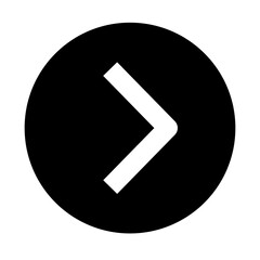 Wall Mural - next arrow flat icon inside a black circle