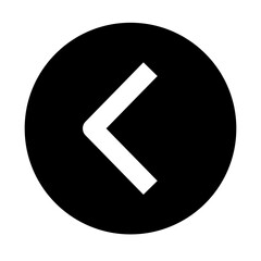 Wall Mural - previous arrow flat icon inside a black circle