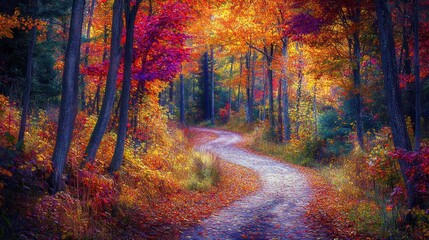 Sticker - Autumnal Forest Path