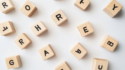 Creative Wood Cubes with Fraud Letters on White Background