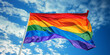 © theevening - Rainbow flag, symbol of LGBT pride month celebrate annual in June social of gay, lesbian, bisexual, transgender, human rights, LGBT+.