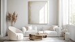 © Penatic Studio - Minimalist Living Room with White Furniture and Gold Accents