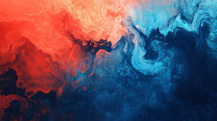 Wall Mural - Illustration abstract red and blue color with acid texture background