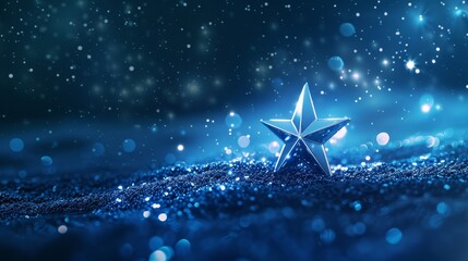 bright christmas star in magical 3d starry night sky, serene celestial holiday background.