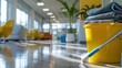 © Koborixgen - Office janitorial service equipped with purifier buckets for cleaning