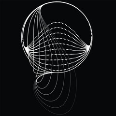 Wall Mural - abstract oval lines background with geometric circles . vector rotating ellipse line design . poster
