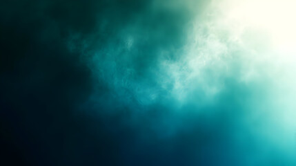 Wall Mural - Abstract gradient of teal and dark hues creating a misty effect.