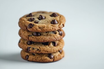 Wall Mural - Chocolate Chip Cookie isolated on white